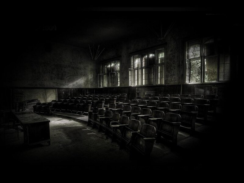 abandoned lecture hall