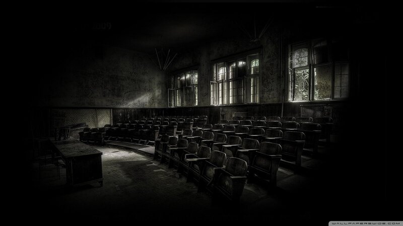 abandoned lecture hall