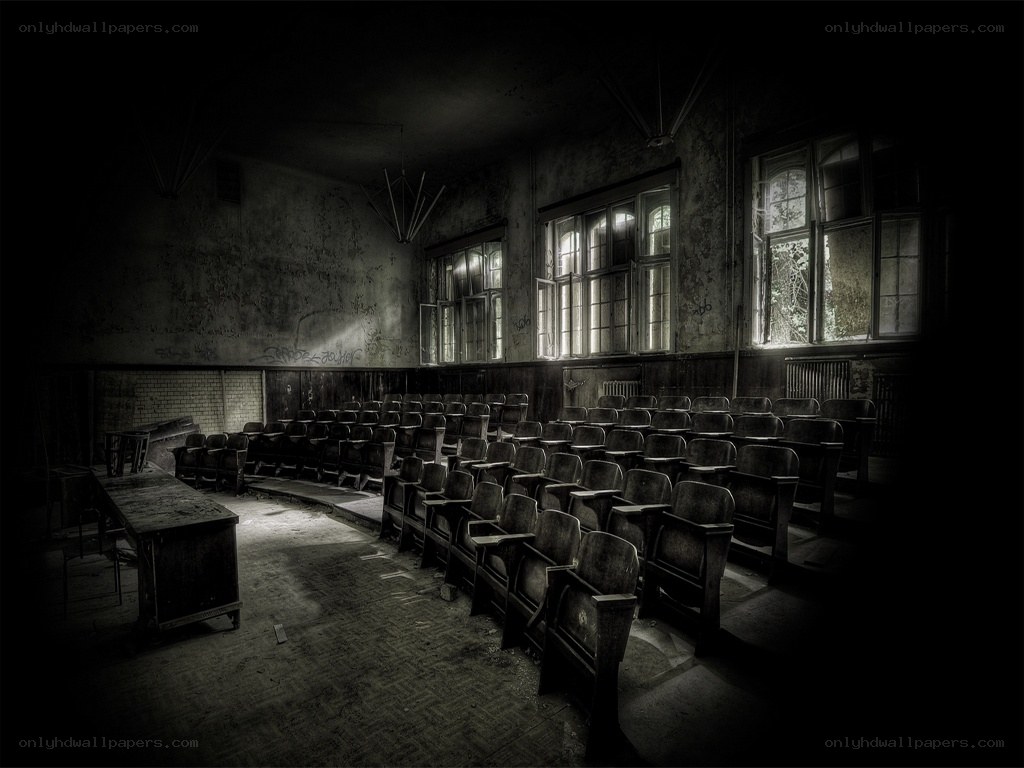 abandoned lecture hall