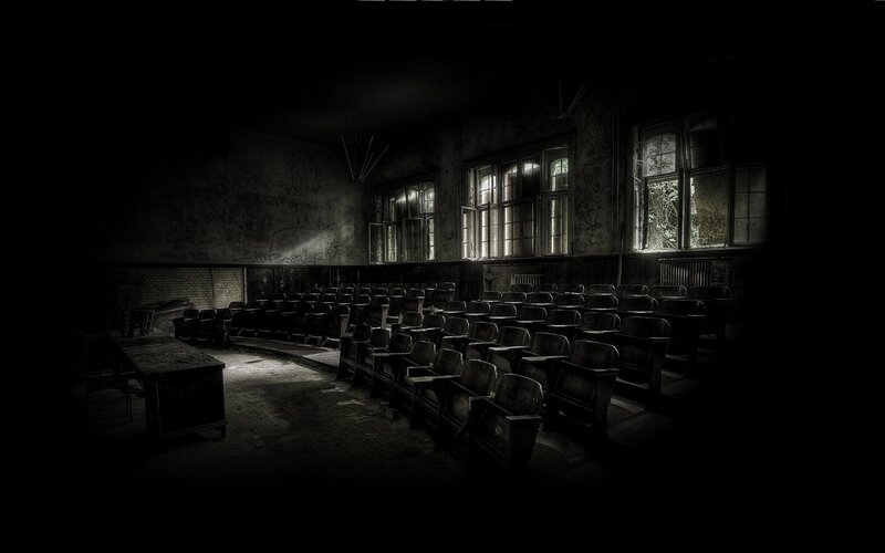 Abandoned lecture hall