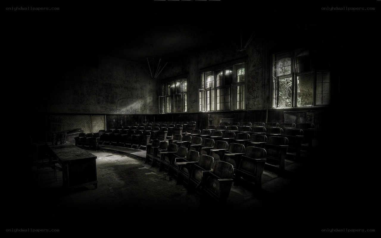 Abandoned lecture hall