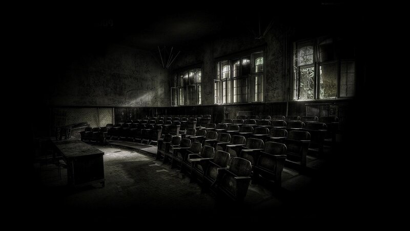 Abandoned Lecture Hall — Black, Dark