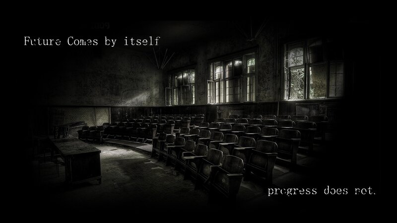 abandoned lecture hall