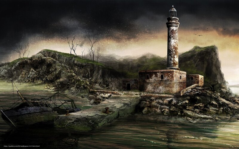 Abandoned Lighthouse on Rock