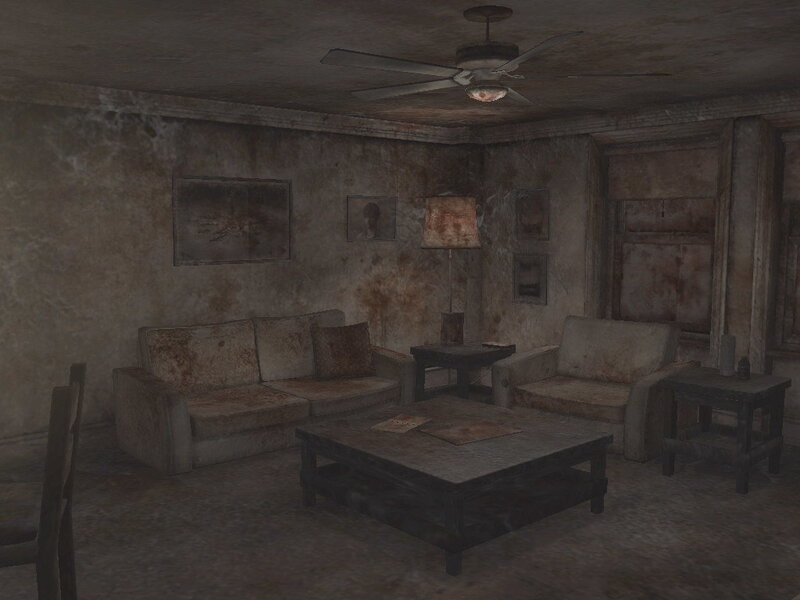 abandoned living room interior