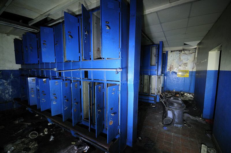 abandoned locker room