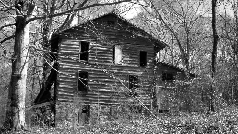 Abandoned Log Cabin — Black