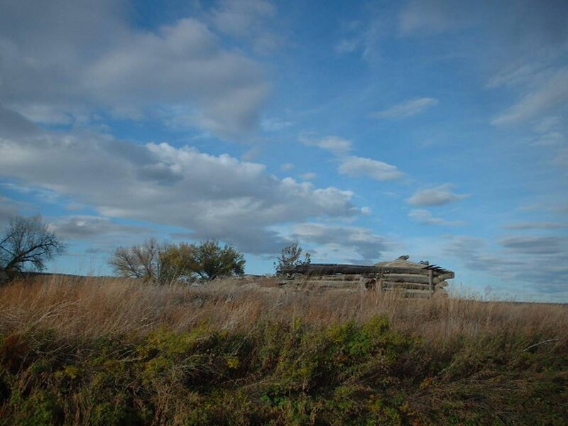 Abandoned Log Cabin — Blue