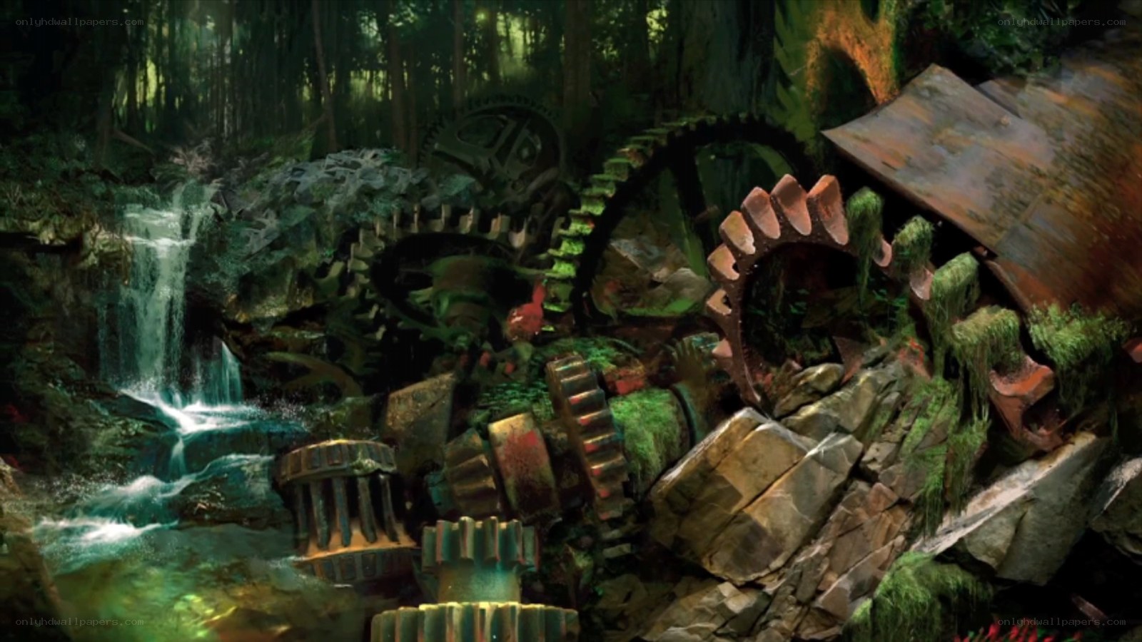 abandoned machinery in forest