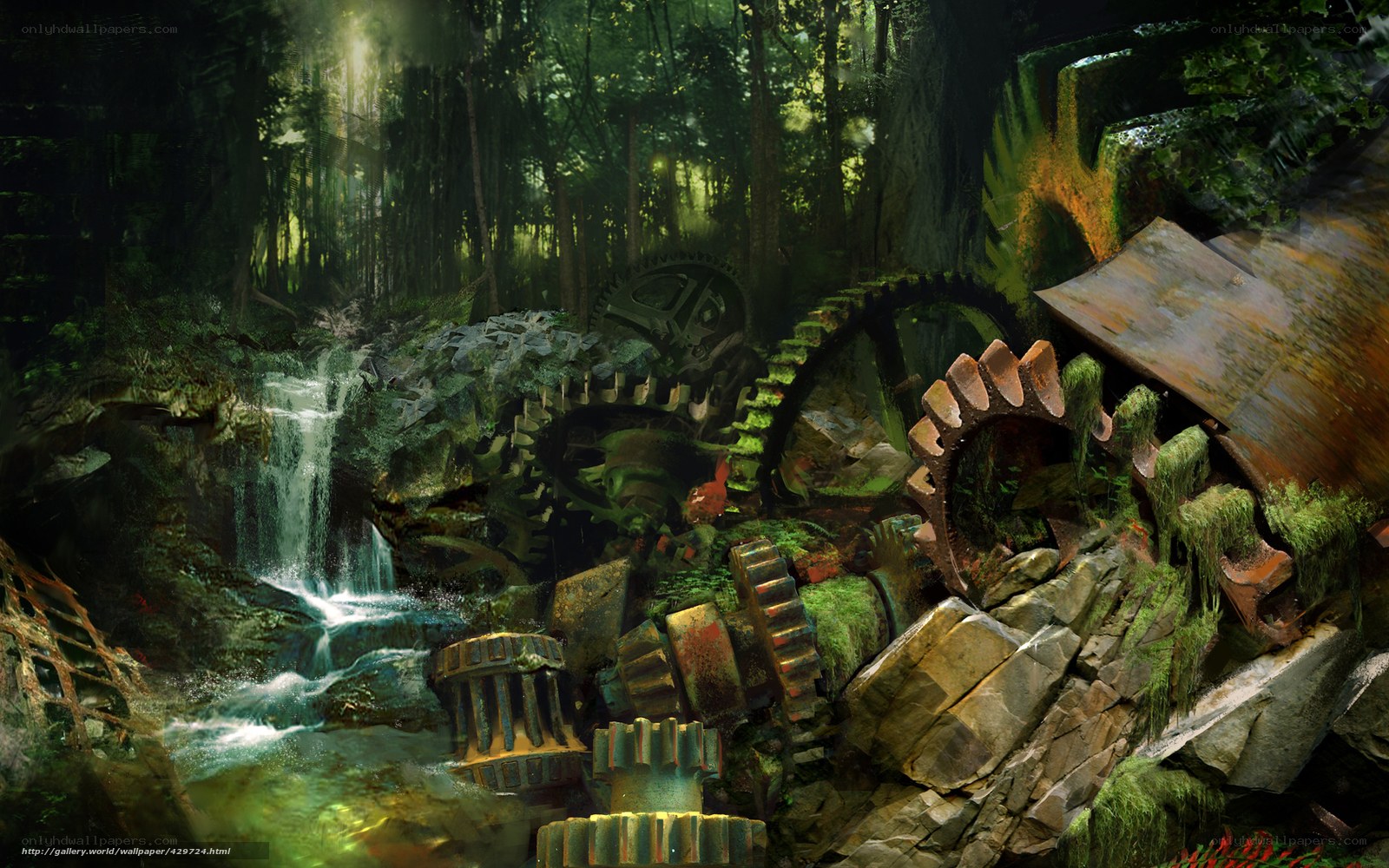 abandoned machinery in forest
