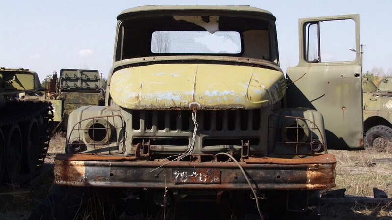 abandoned military truck