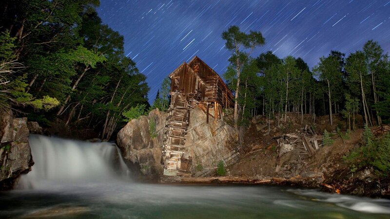 Abandoned Mill at Night