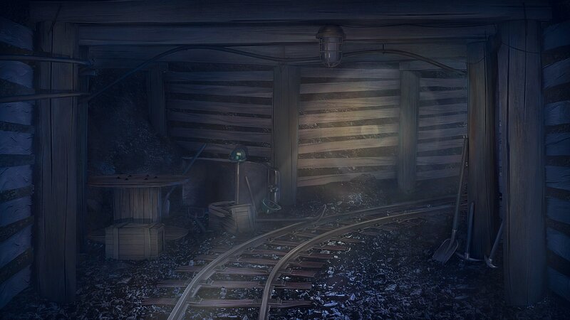 Abandoned Mine Tunnel — Brown, Dark, Night