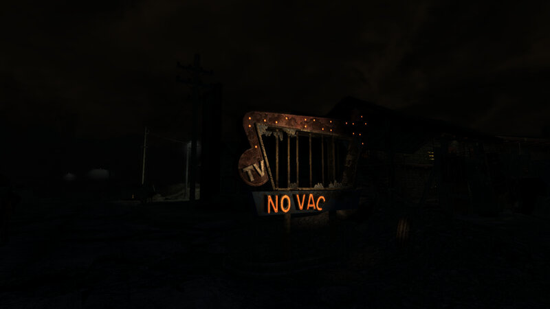 abandoned motel at night