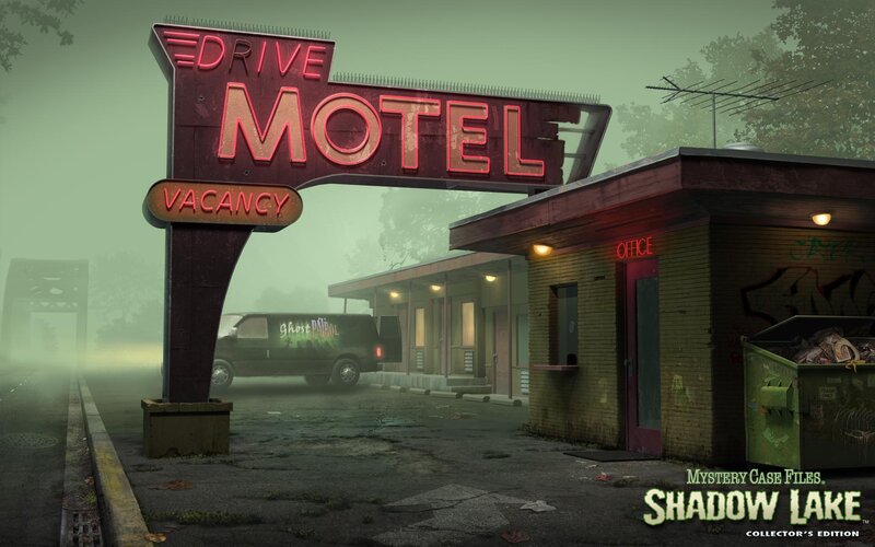 Abandoned Motel at Night — Green