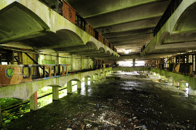 Abandoned multi-level structure