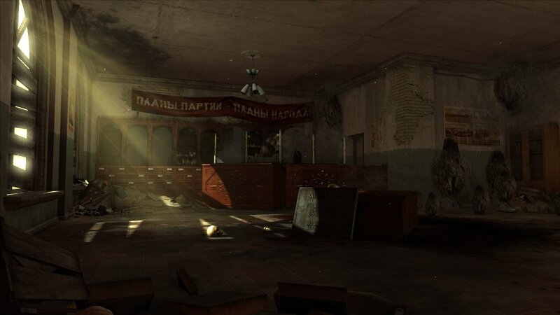 abandoned office interior