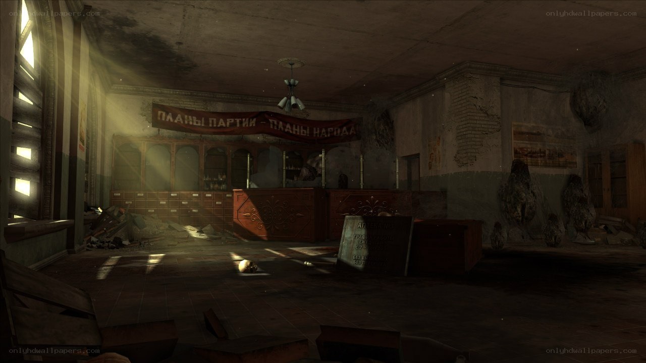abandoned office interior