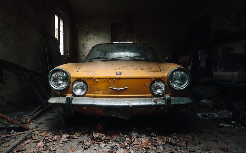 Abandoned Orange Car