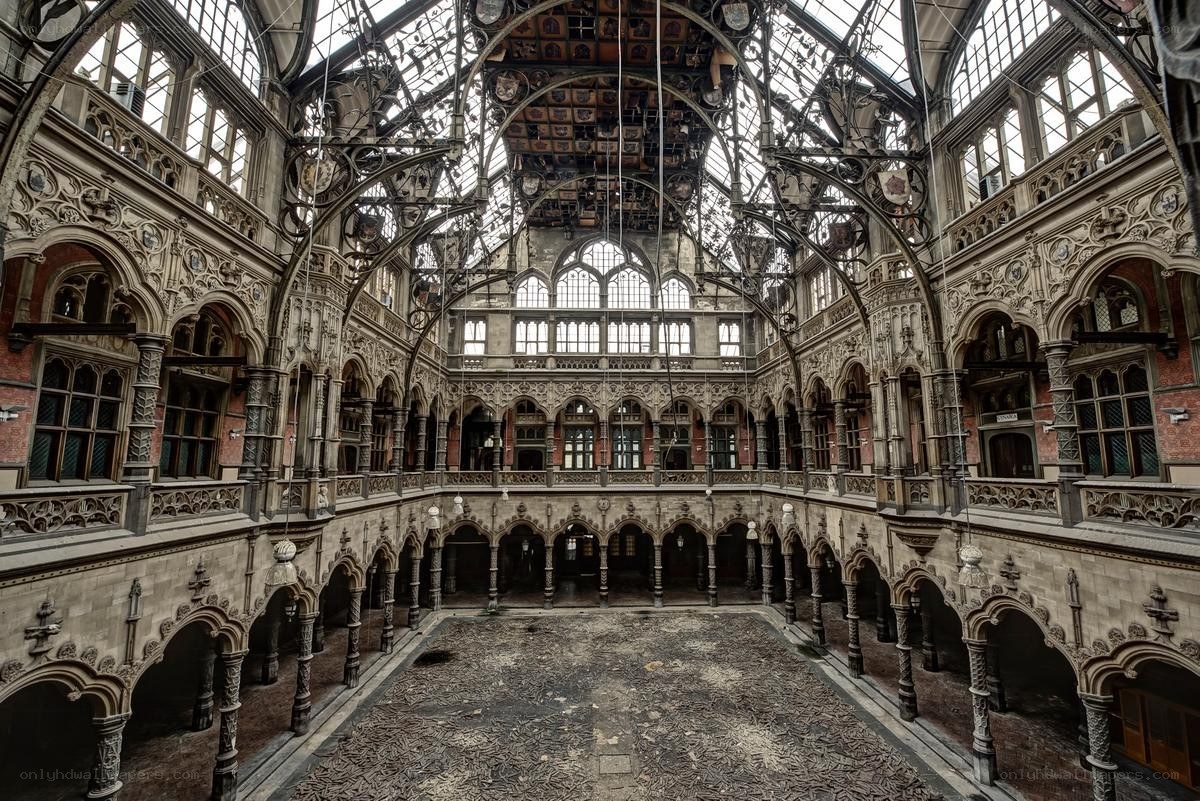 abandoned ornate building interior