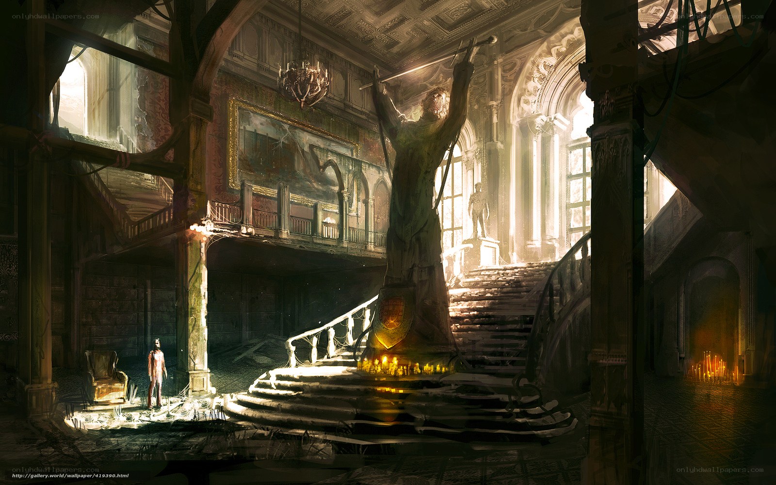 Abandoned palace hall