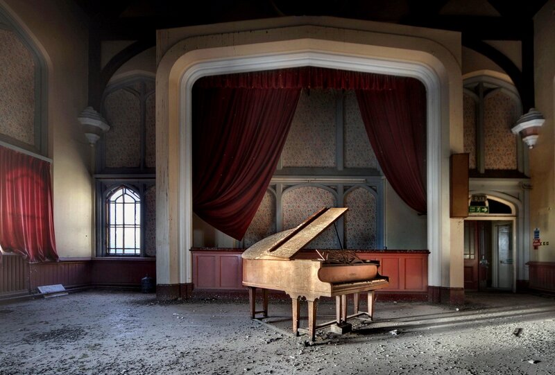 Abandoned Piano in Hall