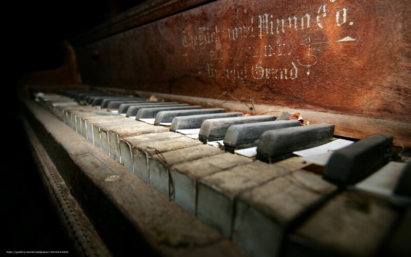 Abandoned Piano Keys — Brown, Decaying