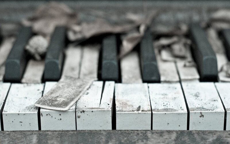 Abandoned Piano Keys — Gray