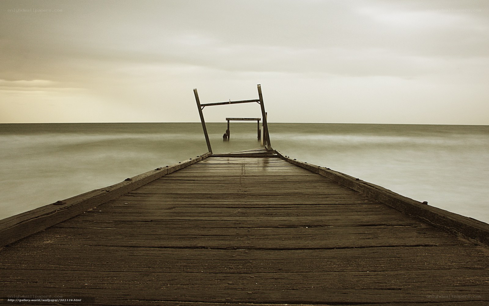abandoned pier at sea