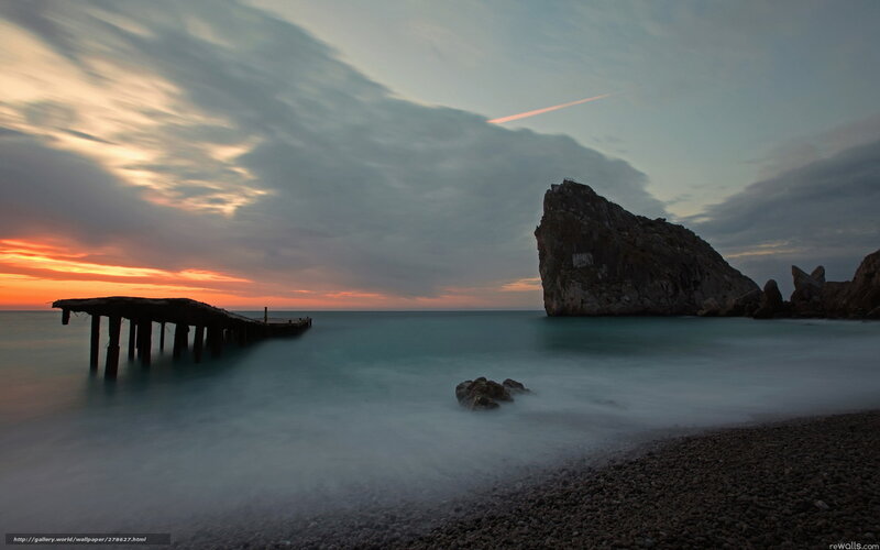 Abandoned Pier at Sunset — Orange