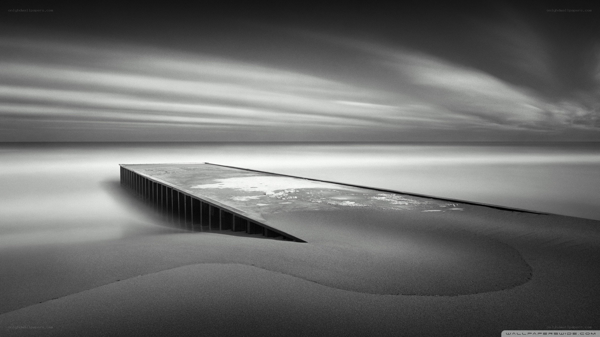 Abandoned pier at the beach