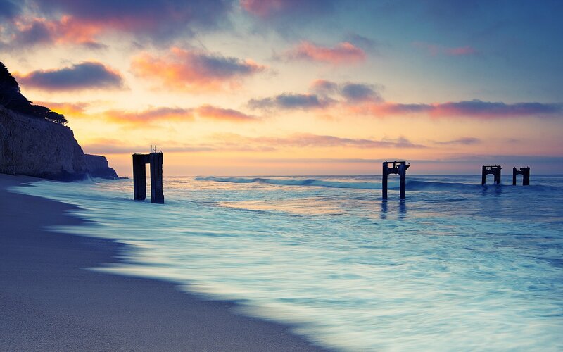 Abandoned Pier Ruins — Blue