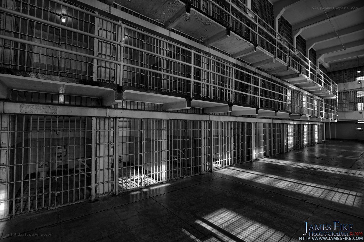 Abandoned prison cell block