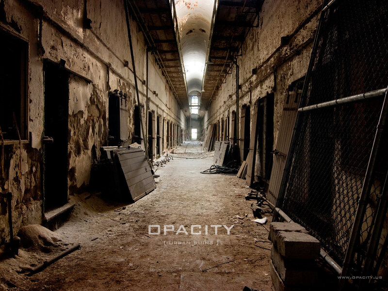 Abandoned Prison Corridor — Brown, Desolate