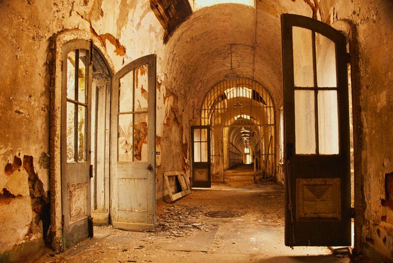 Abandoned Prison Corridor — Brown, Dramatic