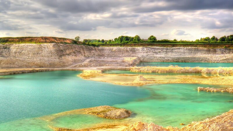 Abandoned Quarry Lake — Blue, Dramatic