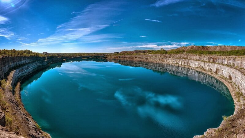 Abandoned Quarry Lake — Blue, Serene, Afternoon