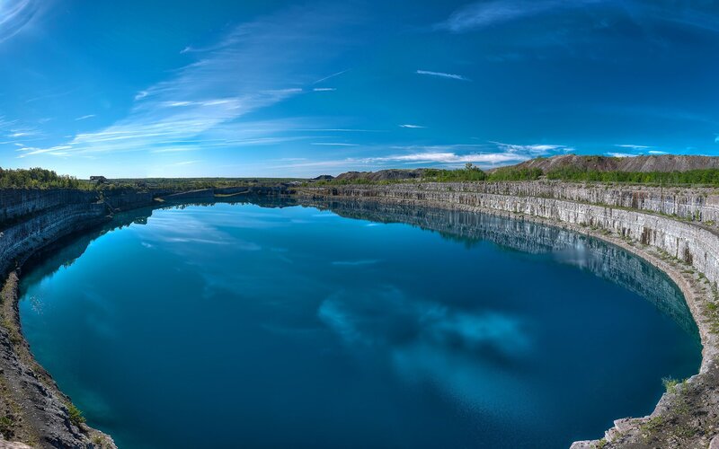 Abandoned Quarry Lake — Blue, Serene