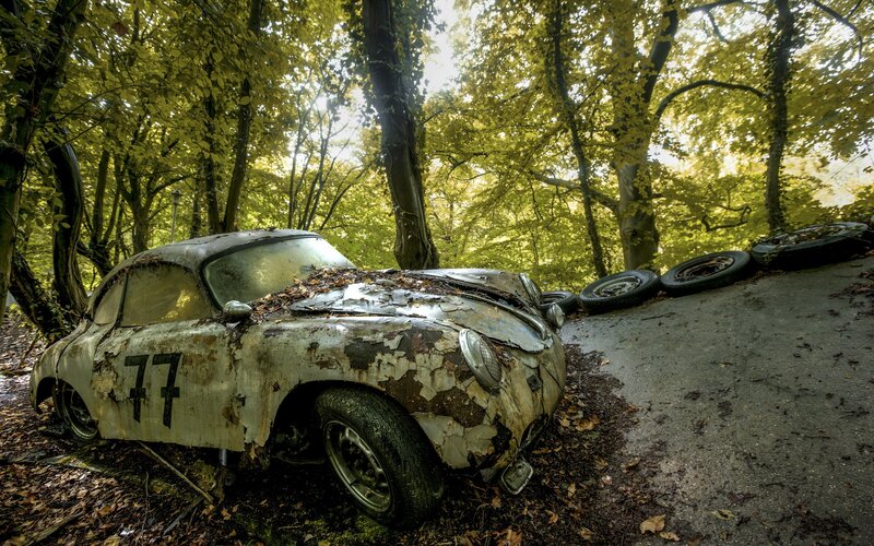Abandoned Race Car — Green