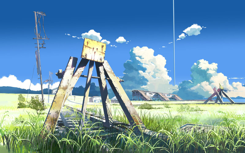 Abandoned railway in a field
