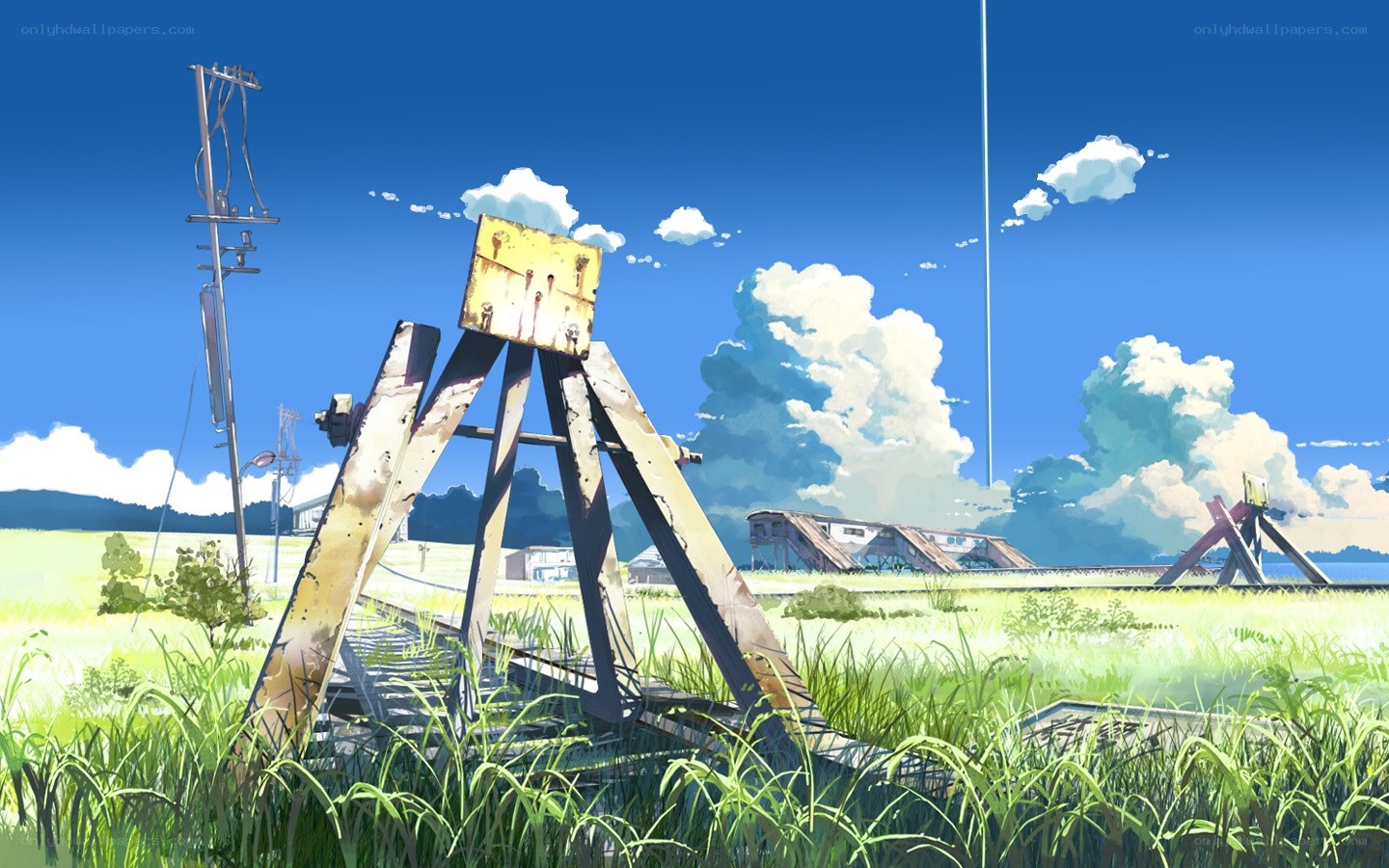 Abandoned railway in a field