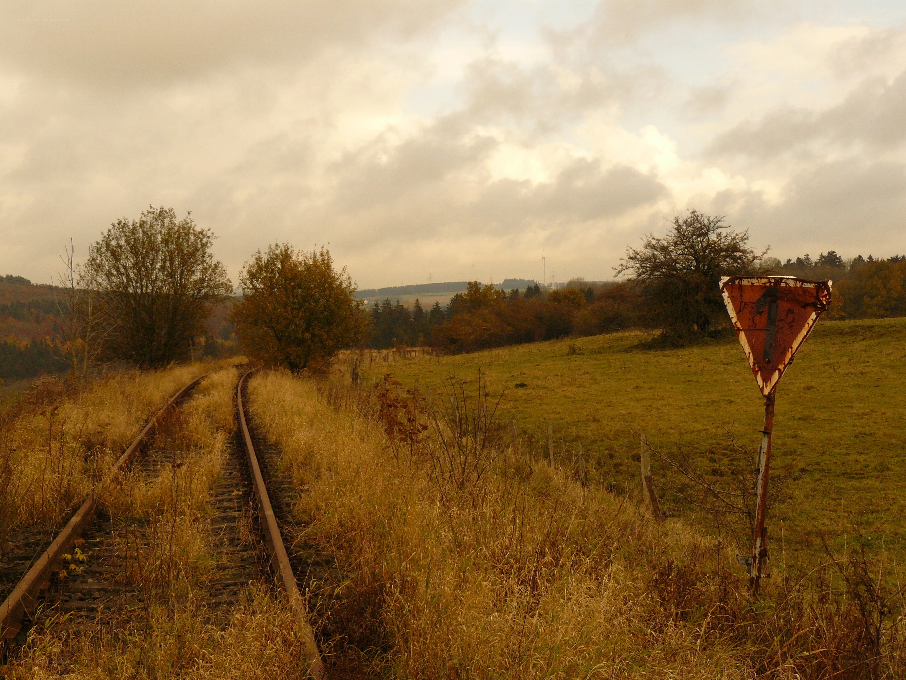 Abandoned railway in autumn
