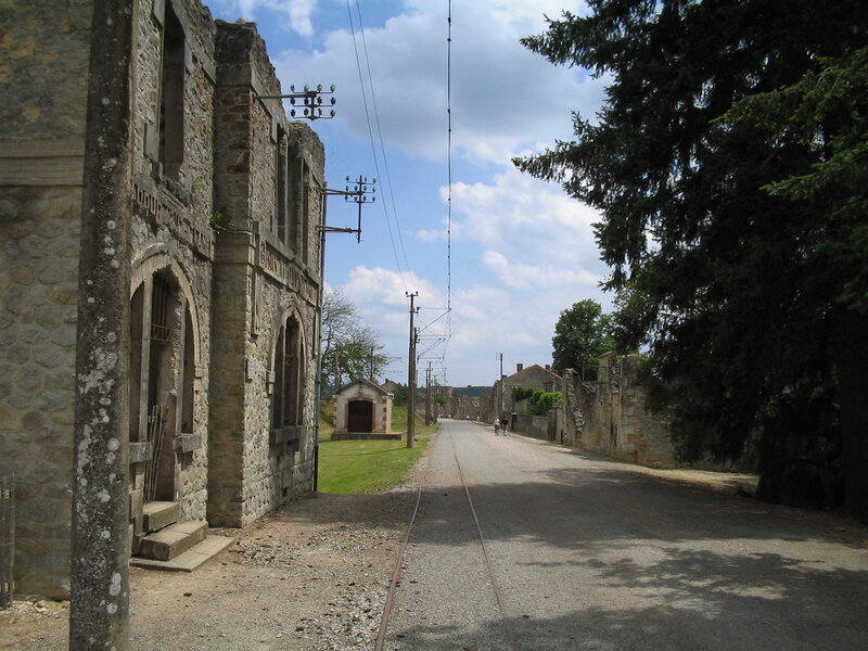 Abandoned railway station in a village