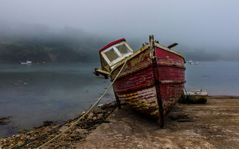 Abandoned Red Boat