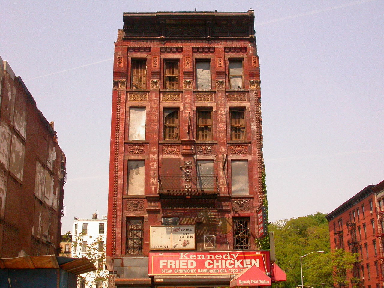 Abandoned red brick building