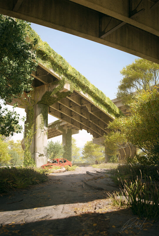 Abandoned Red Car — Green