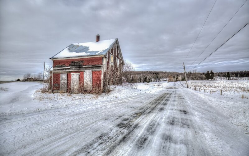 Abandoned Red House — White