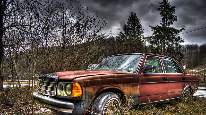 Abandoned Red Sedan