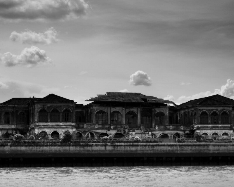 abandoned riverside mansion