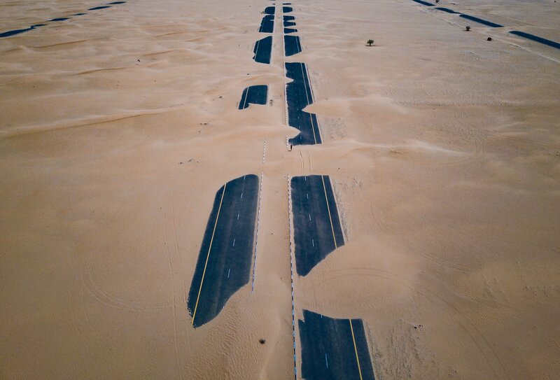 Abandoned Road in Desert
